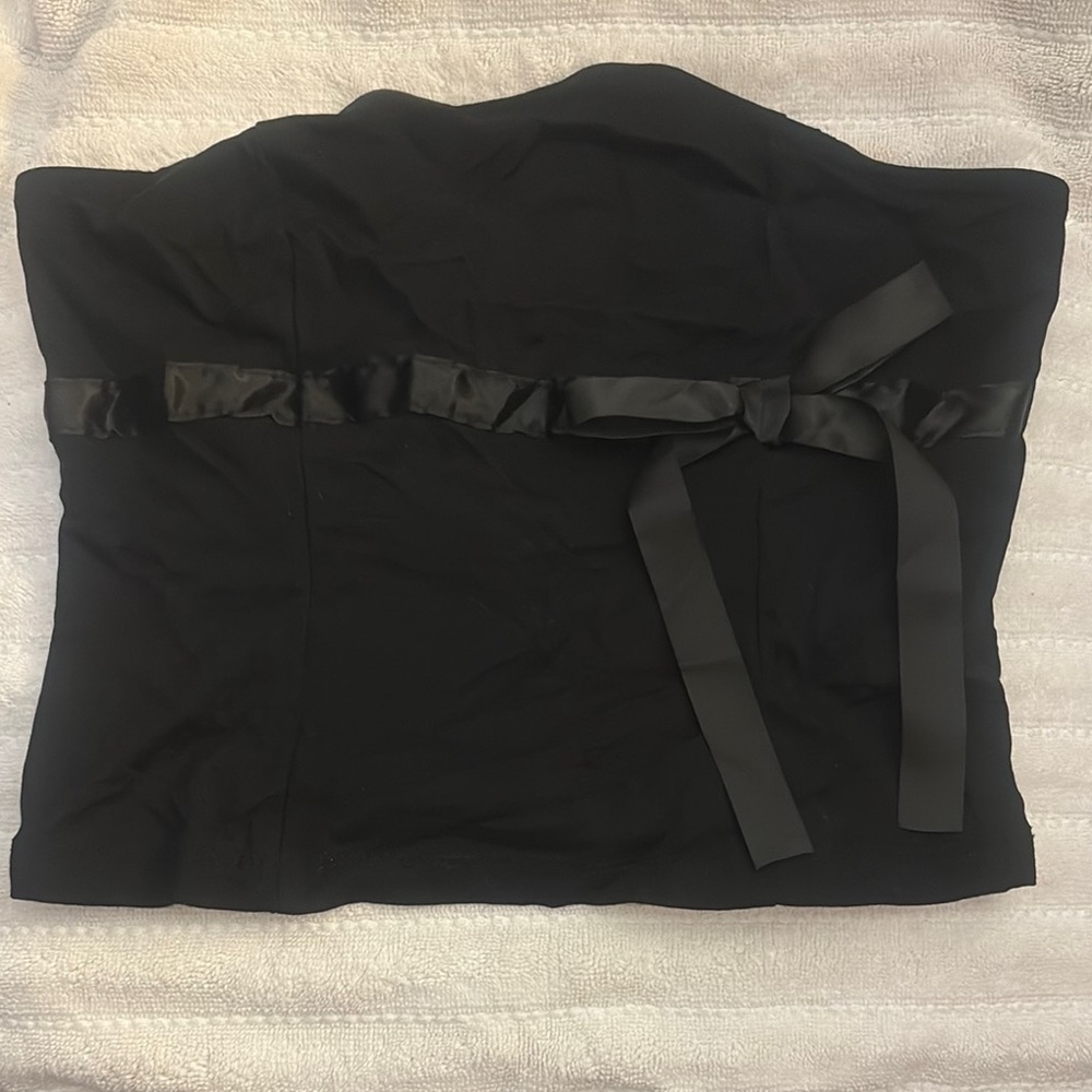 NEW forever 21 Elegant Black Strapless Top with Bow Detail